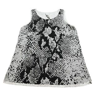 Chicos Zenergy Womens Cotton Cashmere Snake Knit Tank Frosted Gray Size Medium